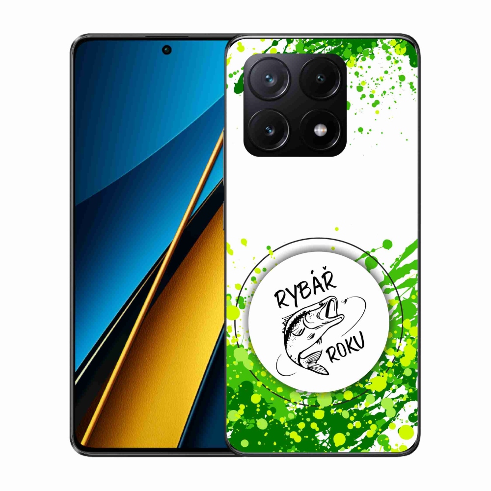 Gél borító mmCase a Xiaomi Poco X6 Pro 5G számára - az év horgásza fehér háttérrel