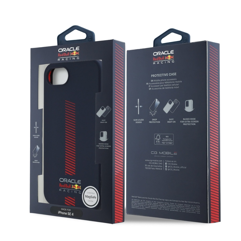 Red Bull szilikon Powerbar MagSafe hátlap iPhone 16e-hez Navy színű szilikon Powerbar MagSafe hátlap
