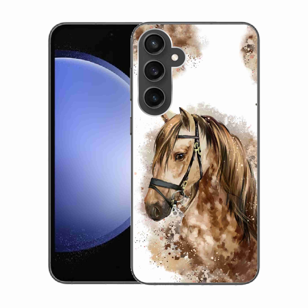 Gél védőhuzat mmCase Samsung Galaxy S23 FE - barna rajzfilm lóhoz
