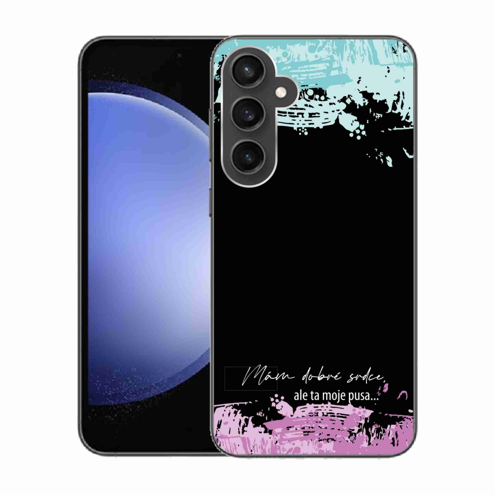 Gél borítás mmCase Samsung Galaxy S23 FE - vicces szöveg 3 fekete háttér