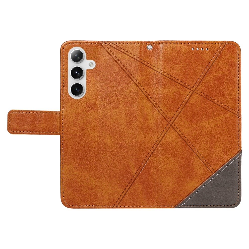 Háromszög alakú könyvtáska Samsung Galaxy S24+/S25+ készülékhez - barna