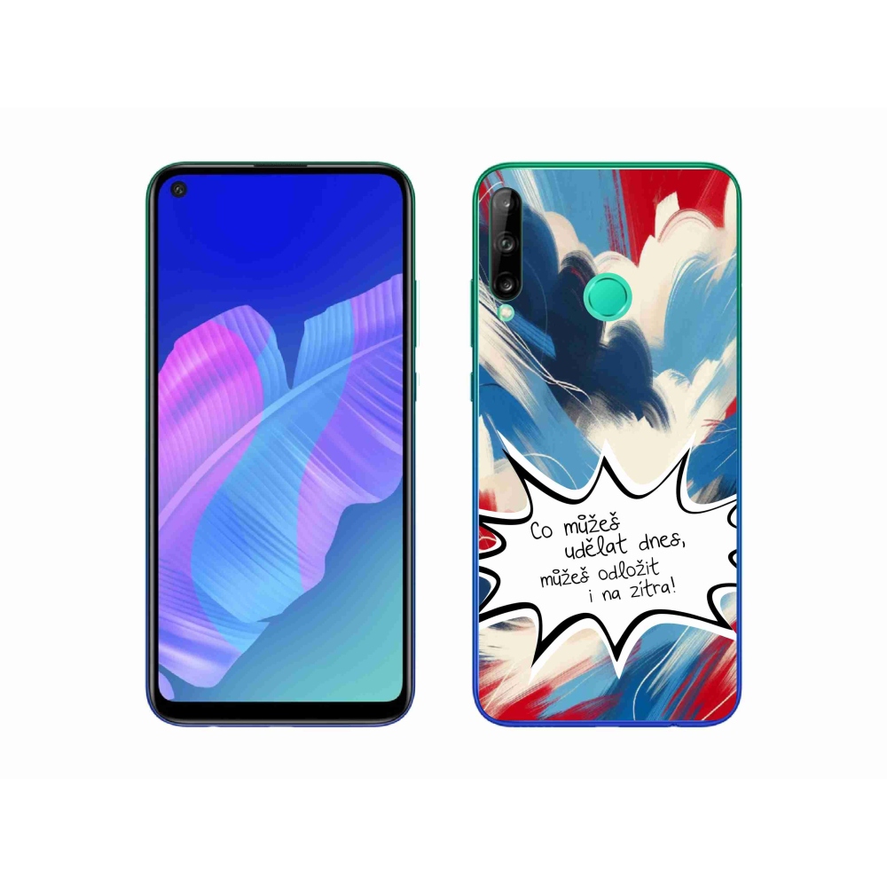 Gél borító mmCase a Huawei P40 Lite E készülékhez - vicces szöveg 9 fehér háttér