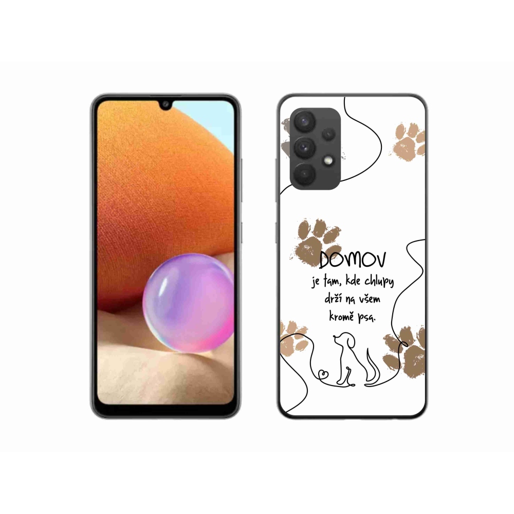 Gél borítás mmCase Samsung Galaxy A32 4G - kutya motívum fehér háttérrel