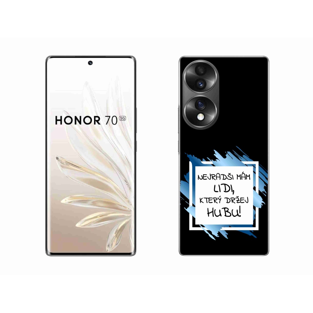 Zselés borító mmCase a Honor 70 számára - vicces szöveg 7 fehér és fekete háttérrel
