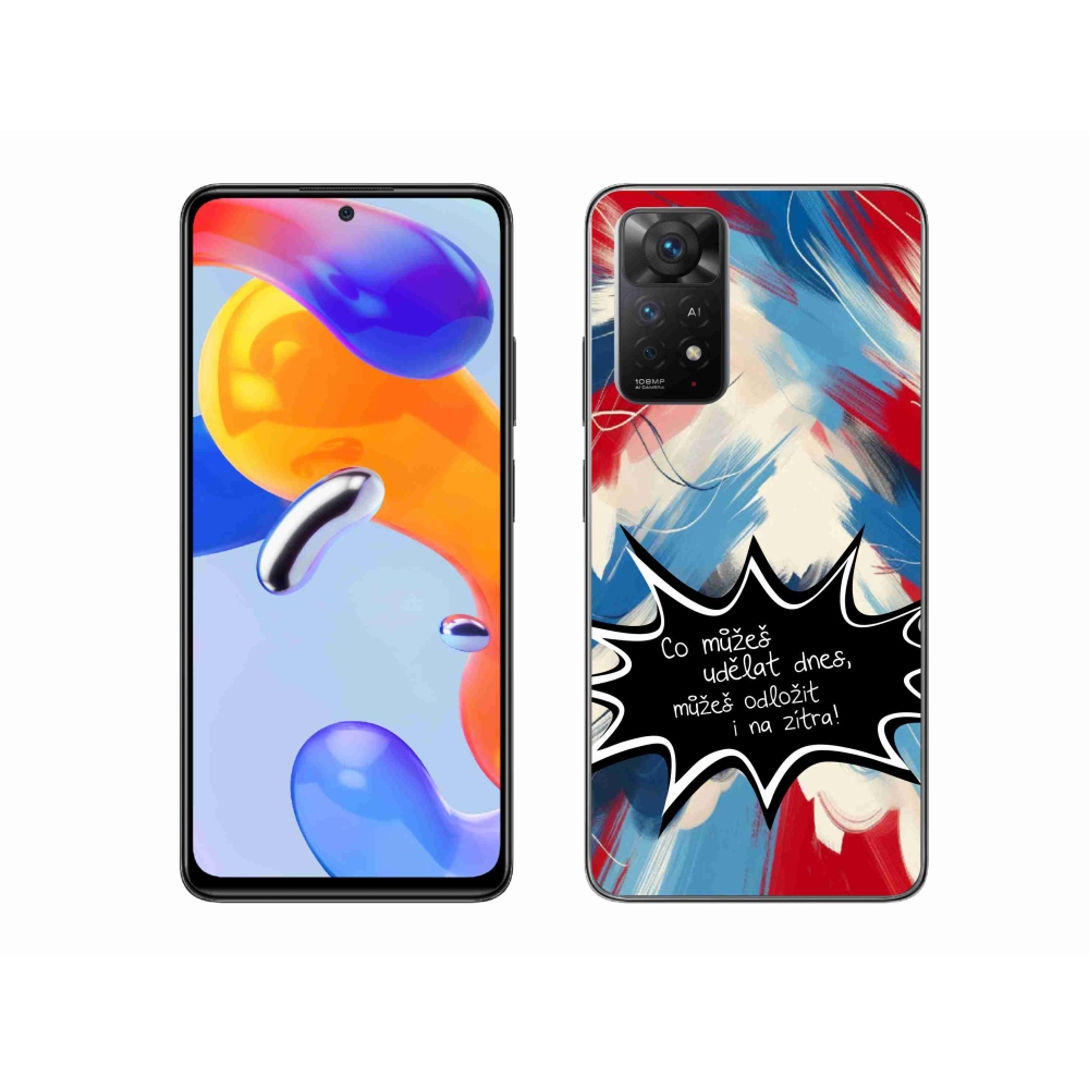 Gél borító mmCase a Xiaomi Redmi Note 11 Pro 4G/5G-hez - vicces szöveg 9 fekete háttérrel