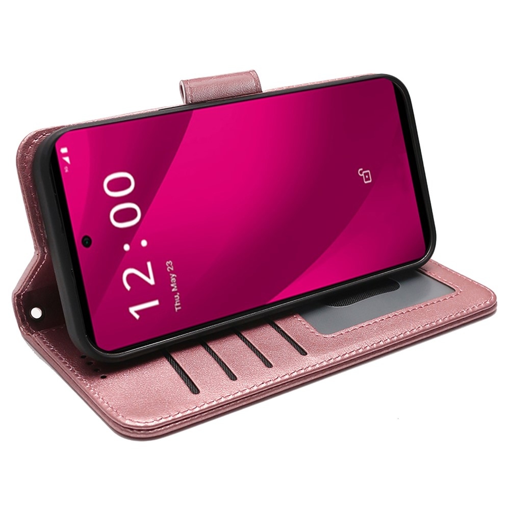 Erős könyv tok T-Mobile T Phone 2 Pro készülékhez - rózsaarany