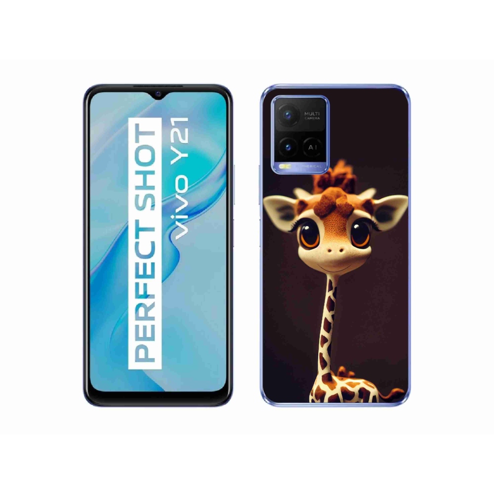 Zselés borítás mmCase a Vivo Y21/Y21s/Y33s készülékhez - kis zsiráf