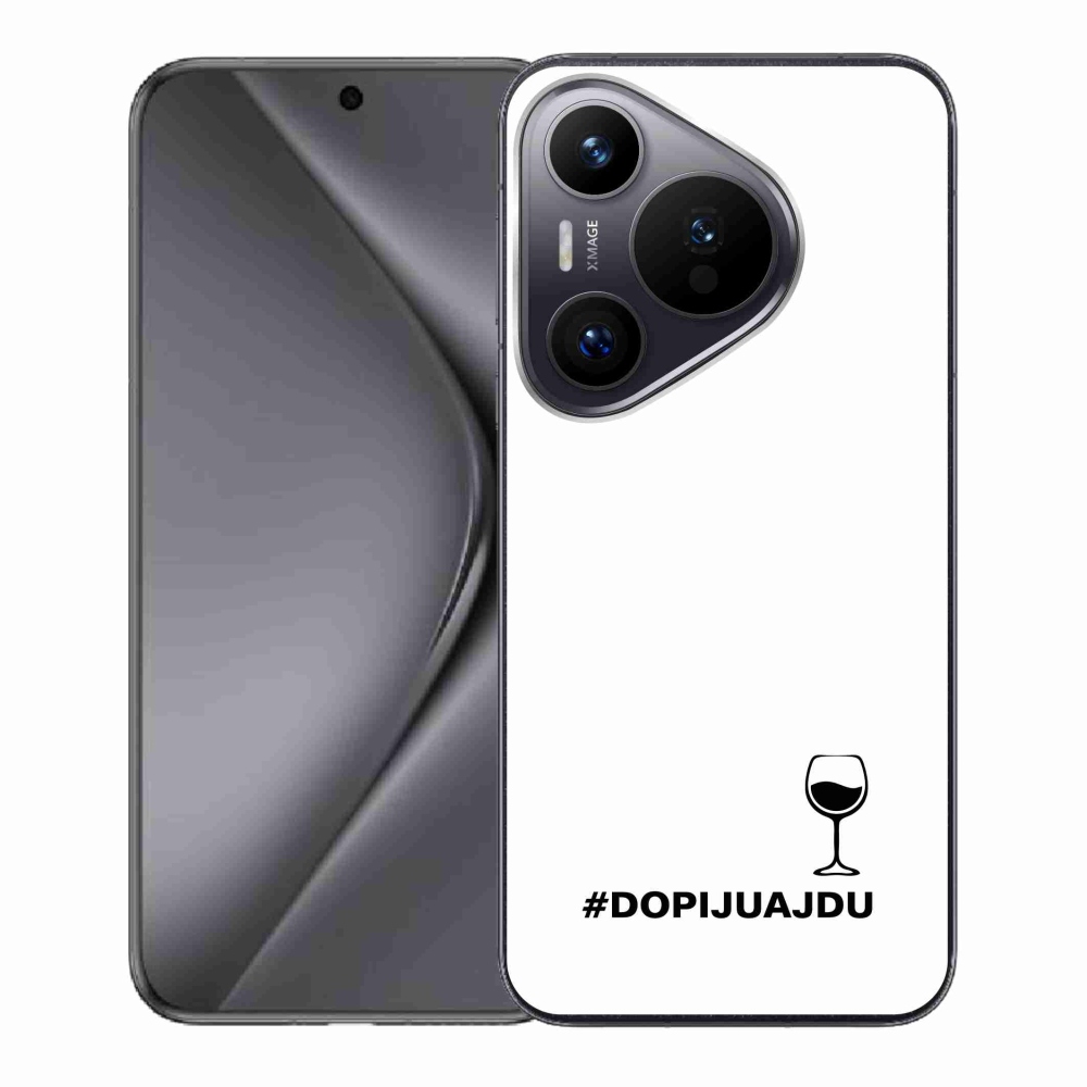 Gél borító mmCase a Huawei Pura 70 készülékhez - bor motívum fehér háttérrel