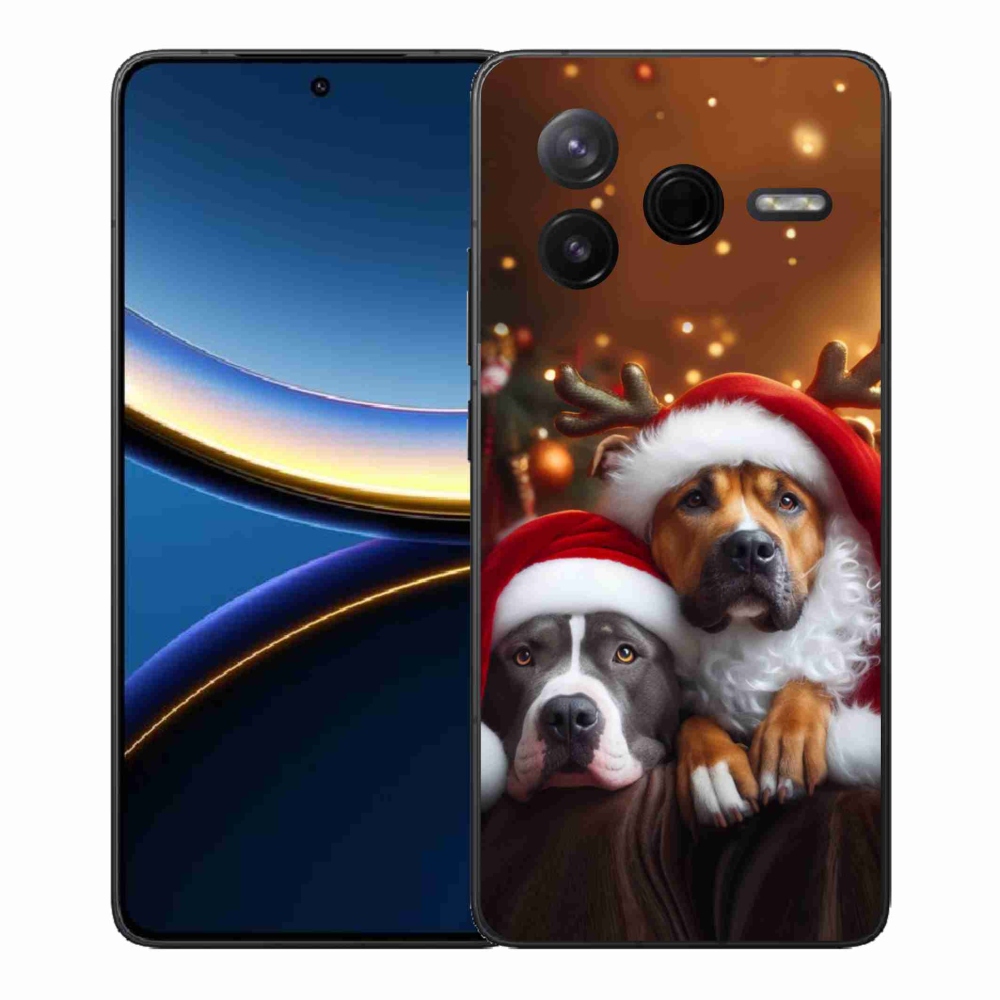 Gél borító mmCase a Xiaomi Poco F7 Pro számára - Karácsonyi kutyák
