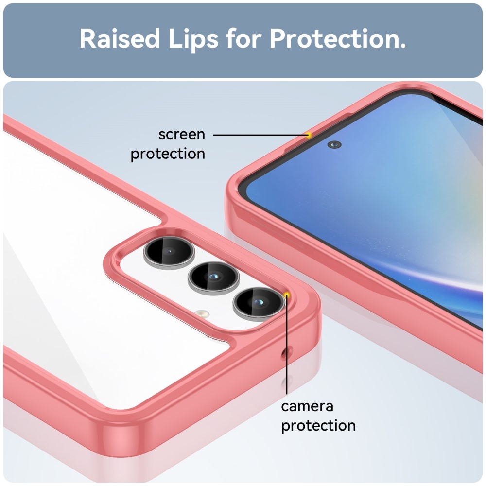 Gél tok kemény hátlappal Samsung Galaxy A35 5G készülékhez - piros