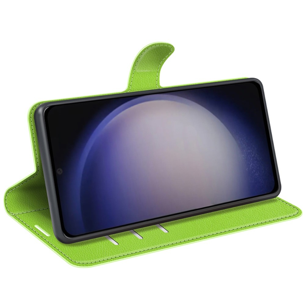 Litchi könyv tok Samsung Galaxy S24 készülékhez - zöld