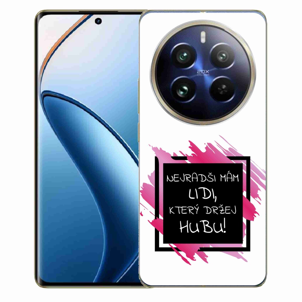 Gél borító mmCase a Realme 12 Pro 5G/12 Pro+ 5G - vicces szöveg 7 fekete-fehér háttérrel