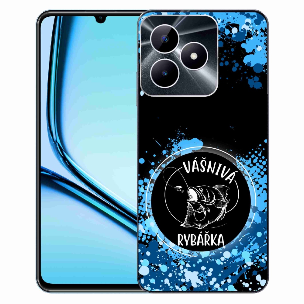 Gél borító mmCase a Realme Note 50 készülékhez - szenvedélyes halásznő fekete háttérrel