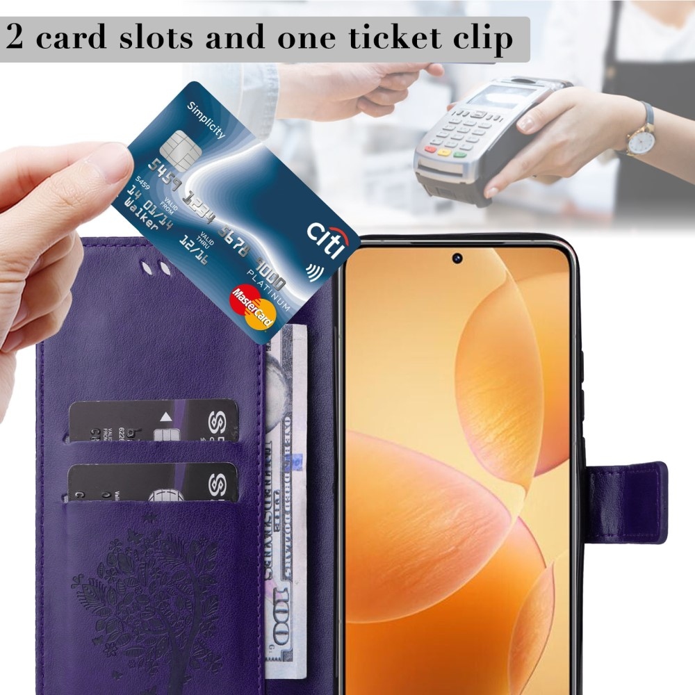 Fák könyve tok Xiaomi 14T Pro - sötétlila