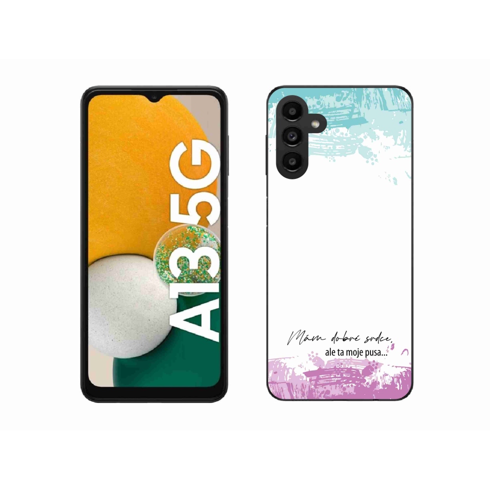Gél borító mmCase Samsung Galaxy A13 5G - vicces szöveg 3 fehér háttérrel