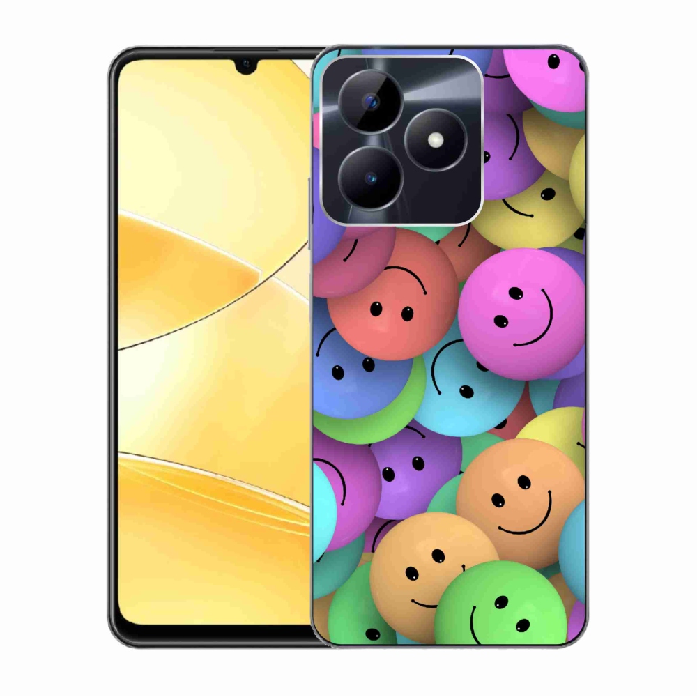 Zselés borító mmCase a Realme C51/C53 készülékhez - színes smiley-k