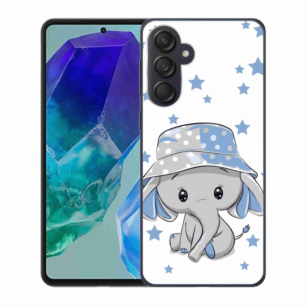 Gél védőhuzat mmCase Samsung Galaxy M55 5G - kék elefánthoz