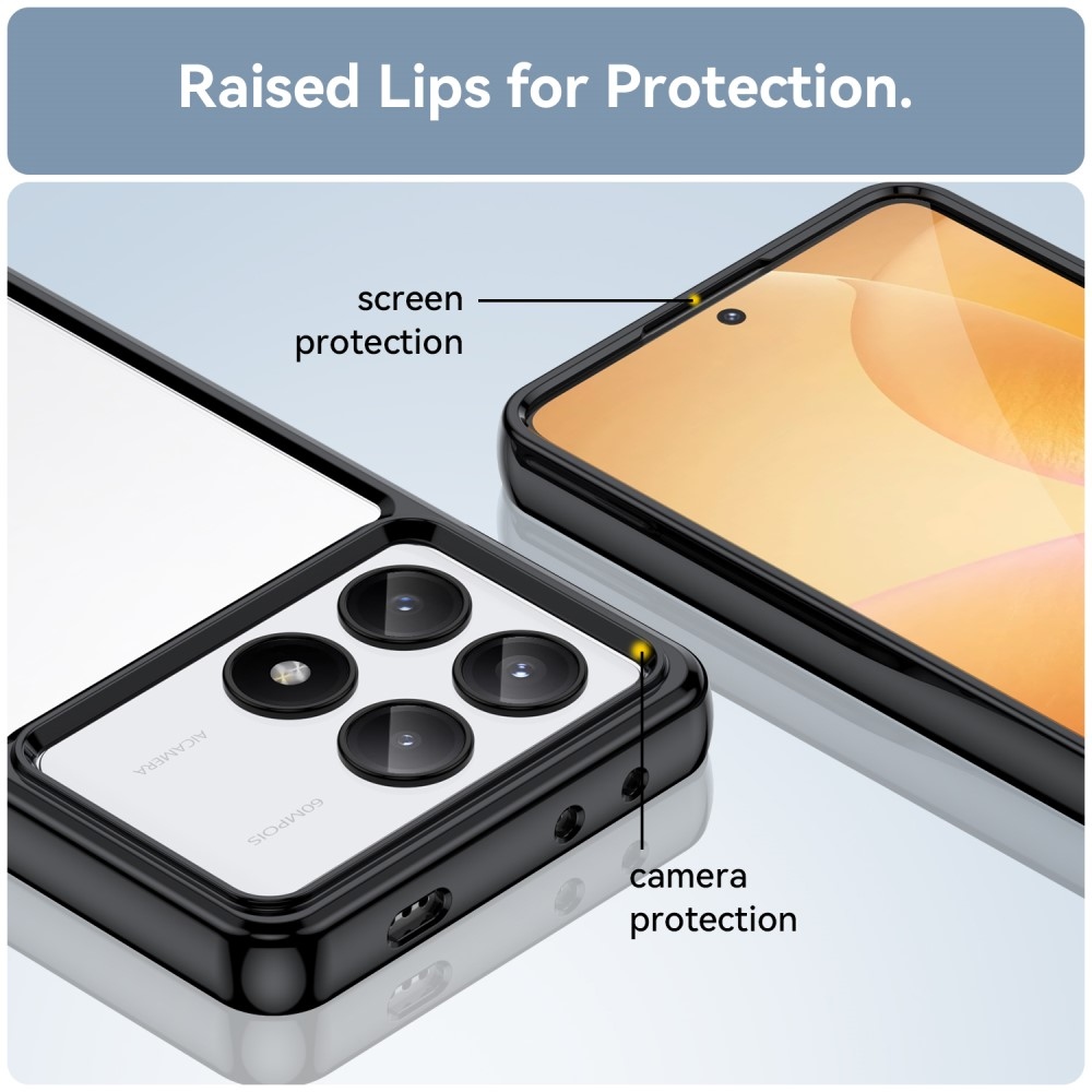 Gél tok fix hátlappal a Xiaomi Poco X6 Pro 5G készülékhez - fekete