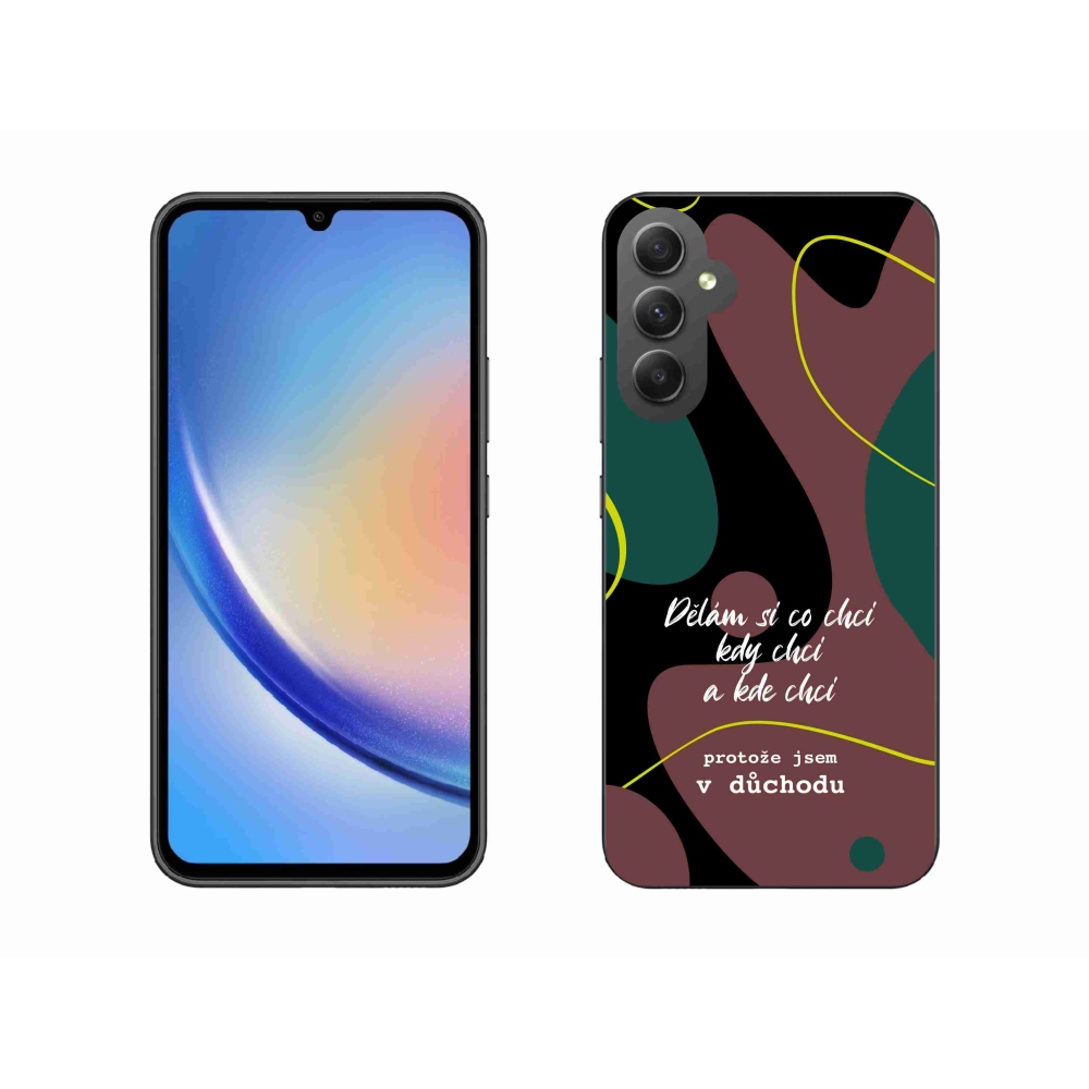 Gél borító mmCase Samsung Galaxy A34 5G - vicces szöveg 10 fekete háttér