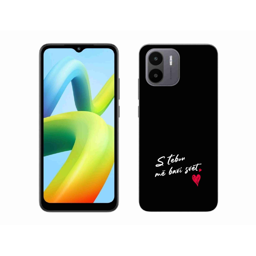 Gél borító mmCase a Xiaomi Redmi A1 készülékhez - text in love 1 fekete háttér