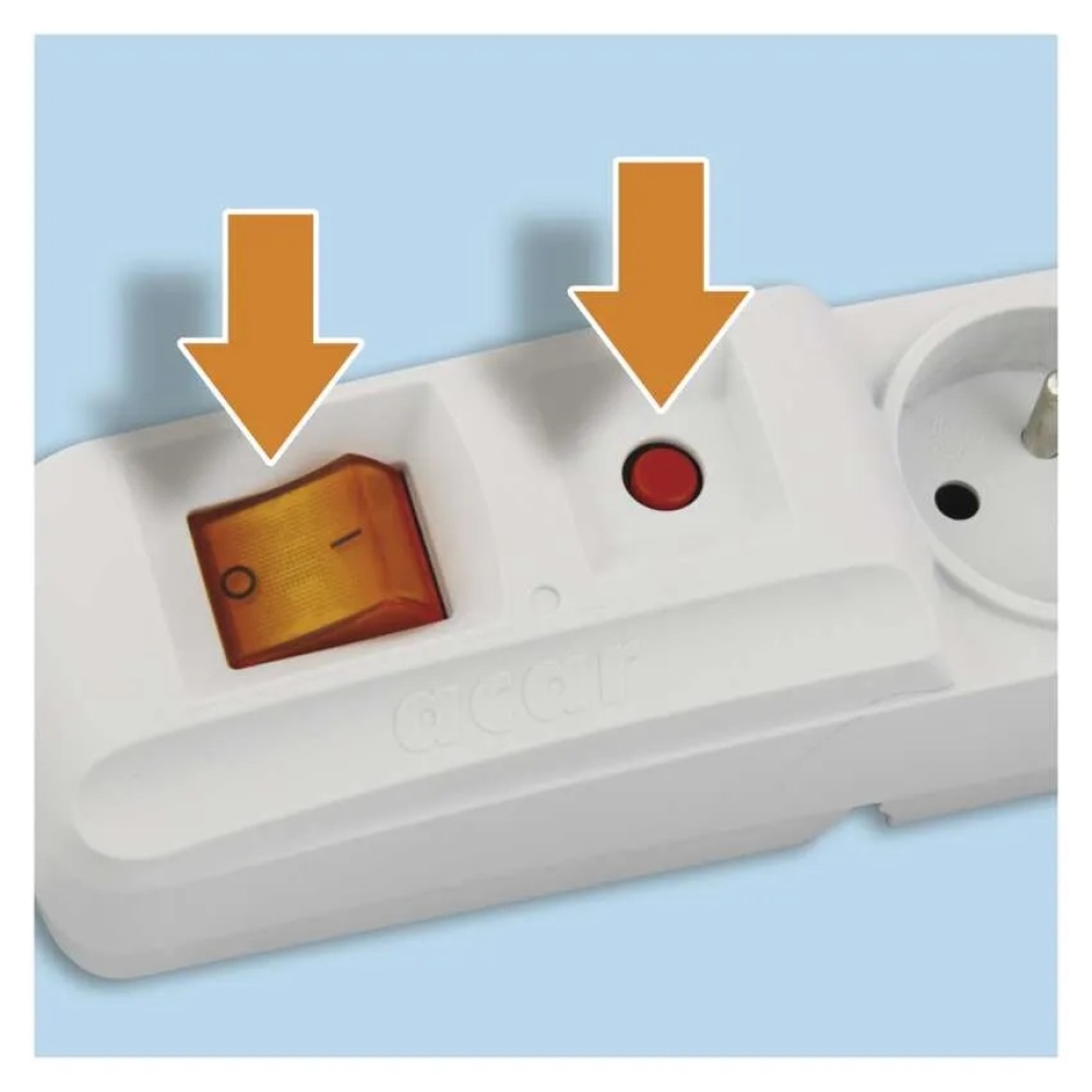 Túlfeszültségvédő - 5 aljzat 1,5m - szürke