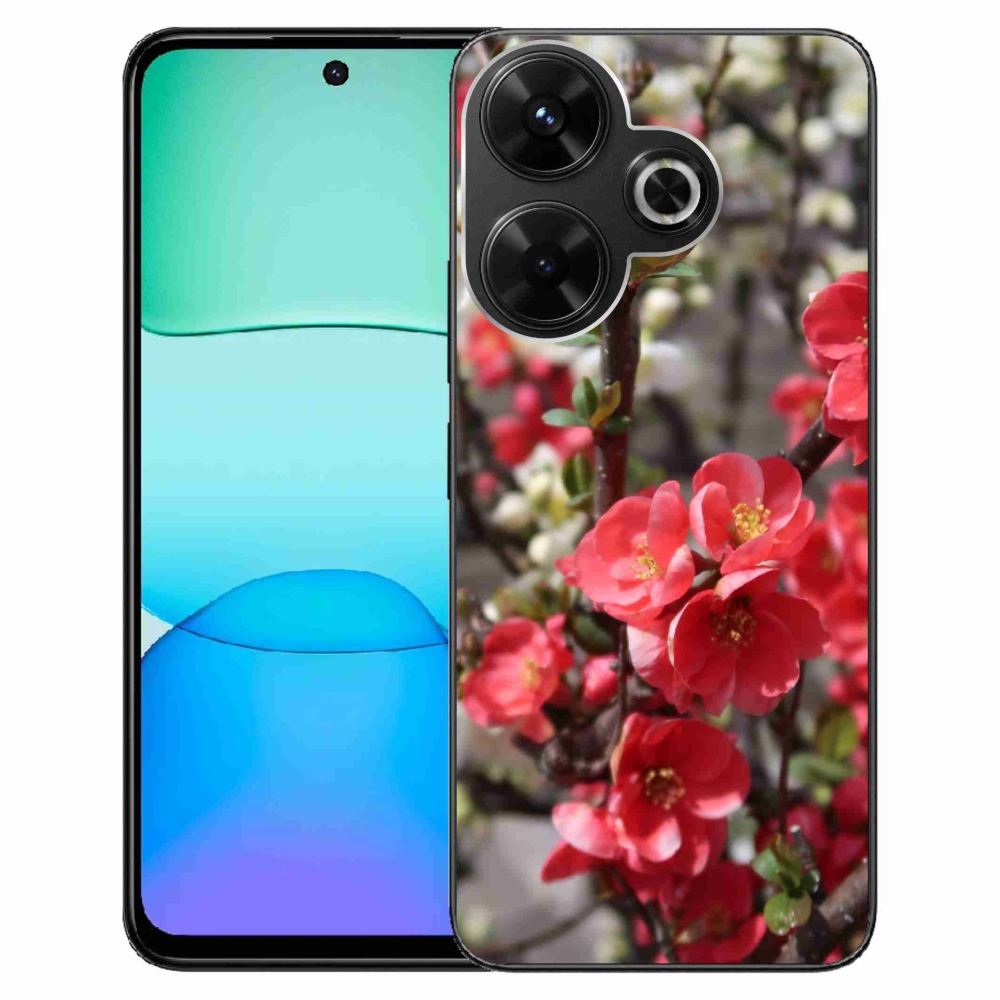 Gél borítás mmCase a Xiaomi Redmi 13 4G/Poco M6 4G - piros virágokhoz