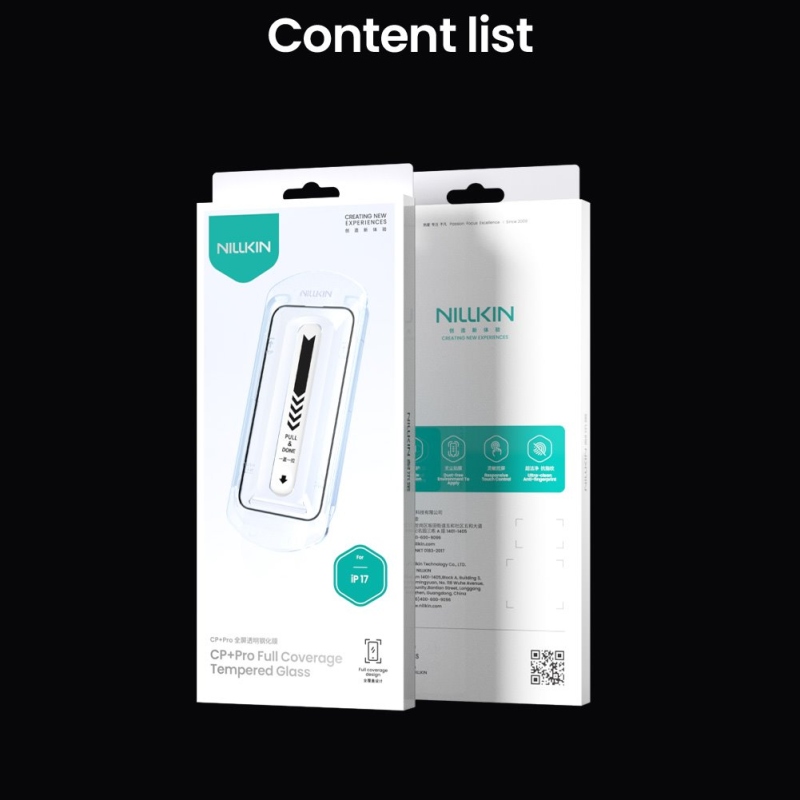 Nillkin edzett üveg 2.5D CP+ PRO fekete Apple iPhone 17 készülékhez (applikátorral)