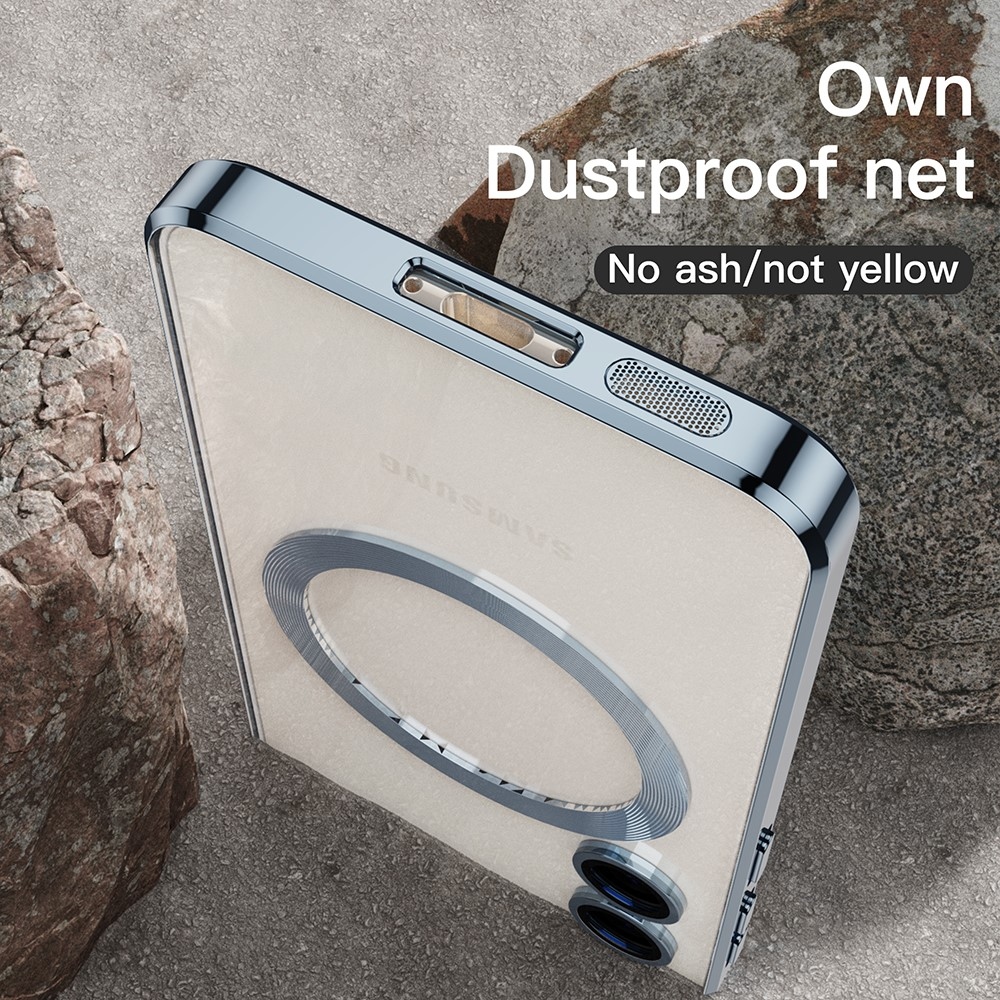 Átlátszó tok kameravédelemmel és MagSafe támogatással Samsung Galaxy S23+ készülékhez - kék