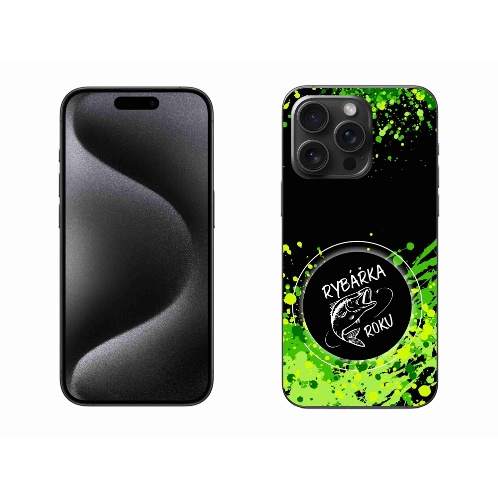 Gél borítás mmCase iPhone 15 Pro Max készülékhez - Az év halászának fekete háttere