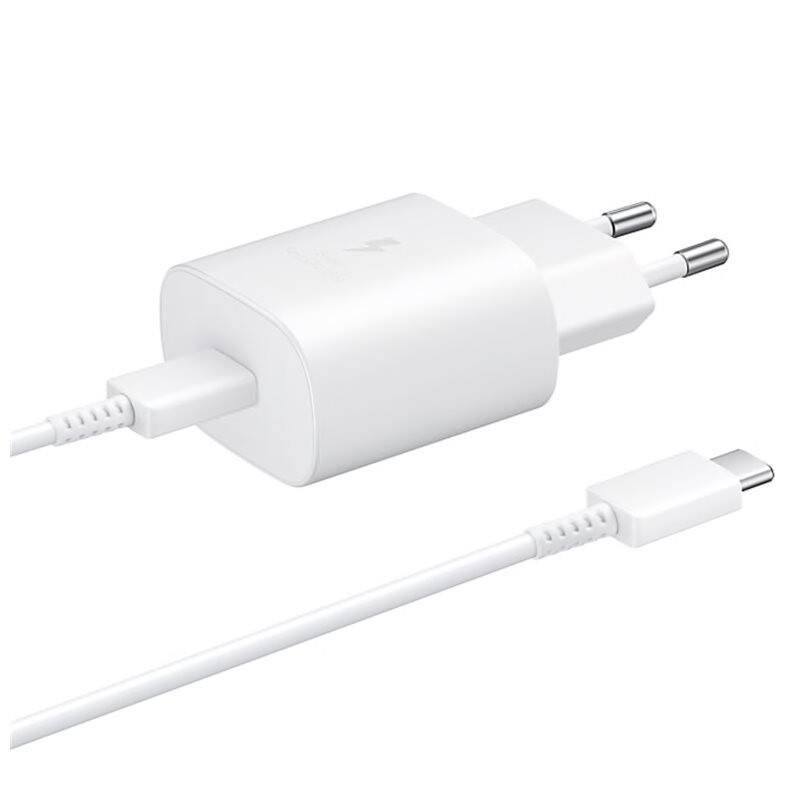 EP-TA800EWE + EP-DA705BWE Samsung 25W-os utazási töltő + USB-C/USB-C adatkábel fehér (OOB Bulk)