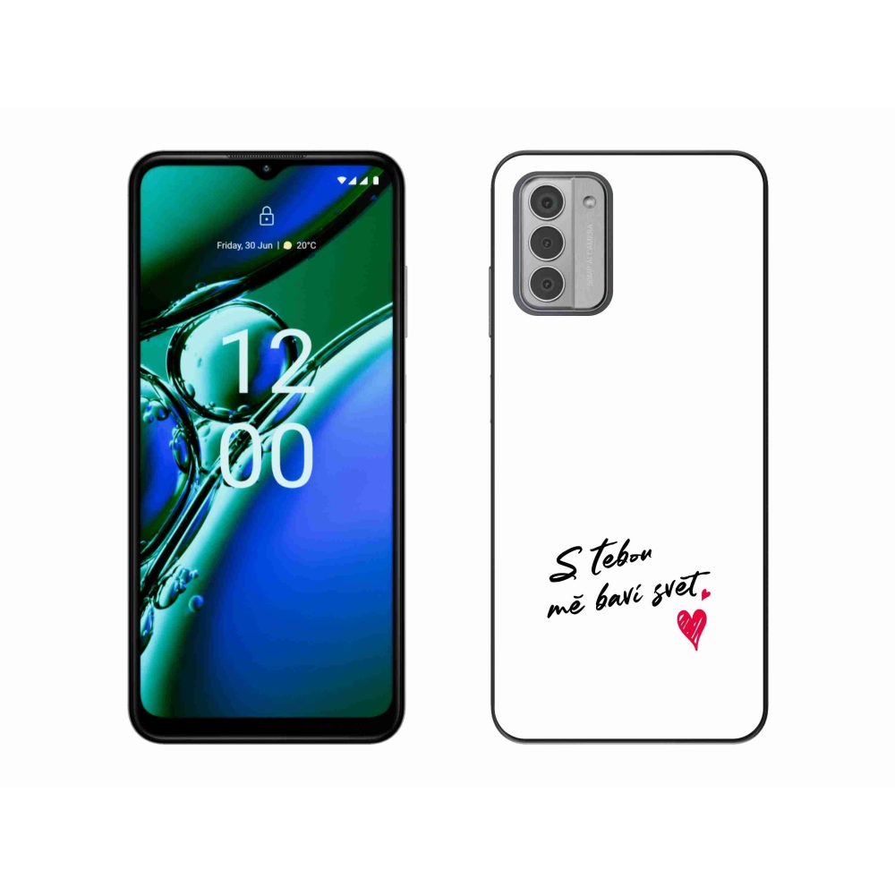 Zselés borító mmCase a Nokia G42 készülékhez - szerelmes szöveg 1 fehér háttér