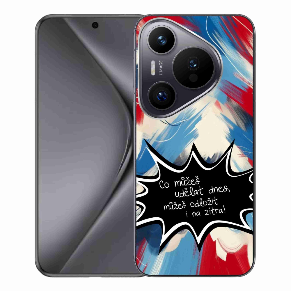 Gél borító mmCase a Huawei Pura 70 Pro készülékhez - vicces szöveg 9 fekete háttér