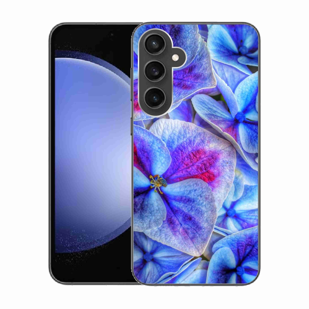 Gél védőhuzat mmCase Samsung Galaxy S23 FE - kék virágok 1