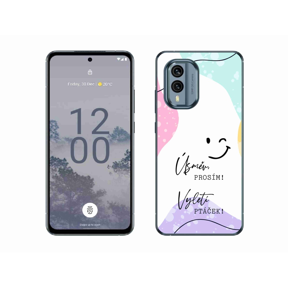 Zselés borító mmCase a Nokia X30 5G készülékhez - vicces szöveg 4 fehér háttér