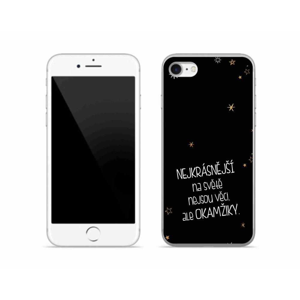 Zselés borítás mmCase iPhone SE (2020) - idézet 4 fekete háttér