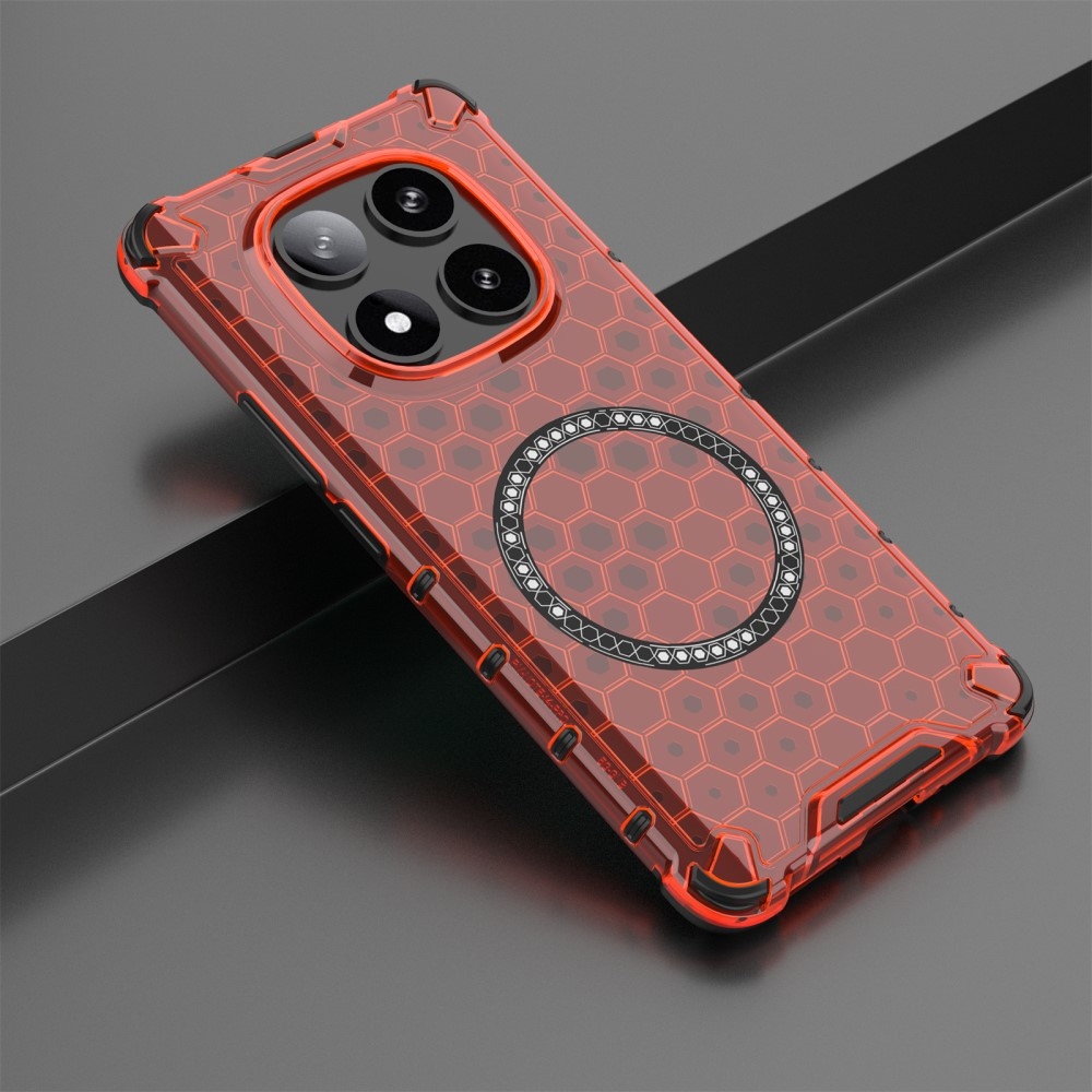 Mézédes, tartós védőburkolat MagSafe-vel a Xiaomi Redmi Note 14 Pro 5G/Poco X7 5G számára - piros színű