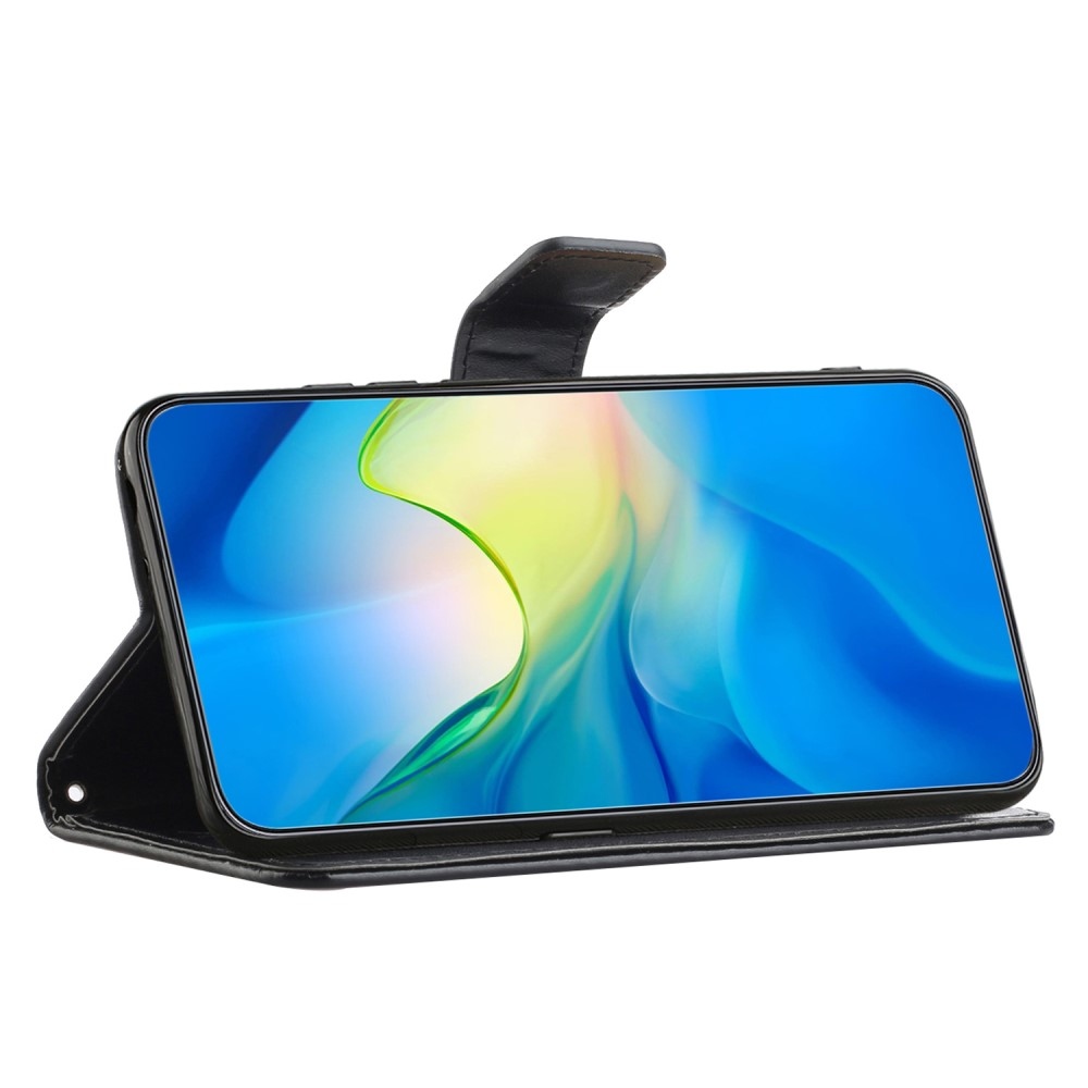 Virágos könyv tok Samsung Galaxy S24+/S25+ készülékhez - fekete