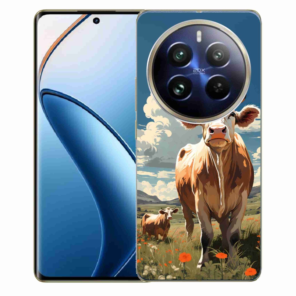 Gél borítás mmCase a Realme 12 Pro 5G/12 Pro+ 5G számára - tehenek a réten