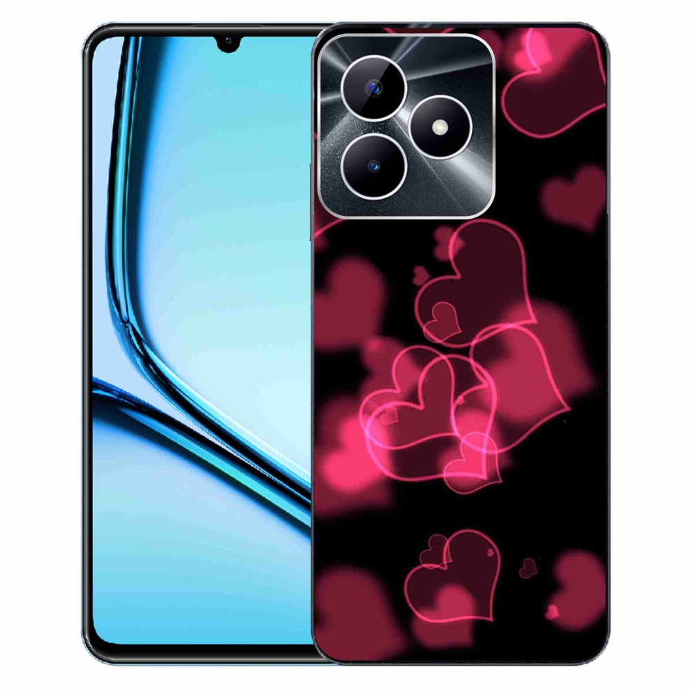 Zselés borító mmCase a Realme Note 50 készülékhez - piros szívek