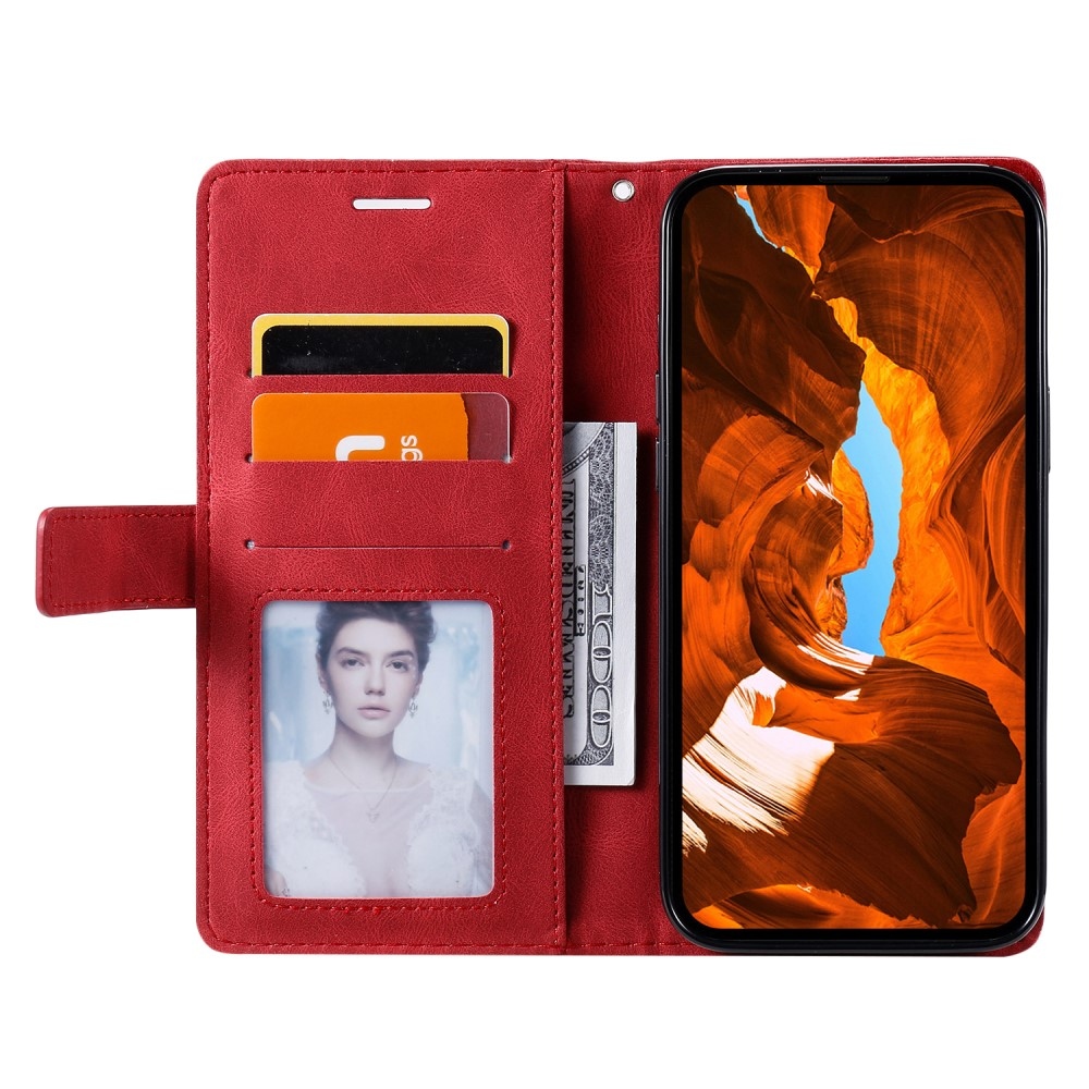 Vonalak könyv tok Xiaomi Redmi Note 14 5G - piros
