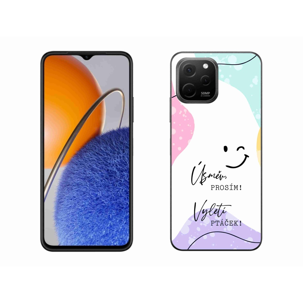 Gél borító mmCase a Huawei Nova Y61 készülékhez - vicces szöveg 4 fehér háttérrel