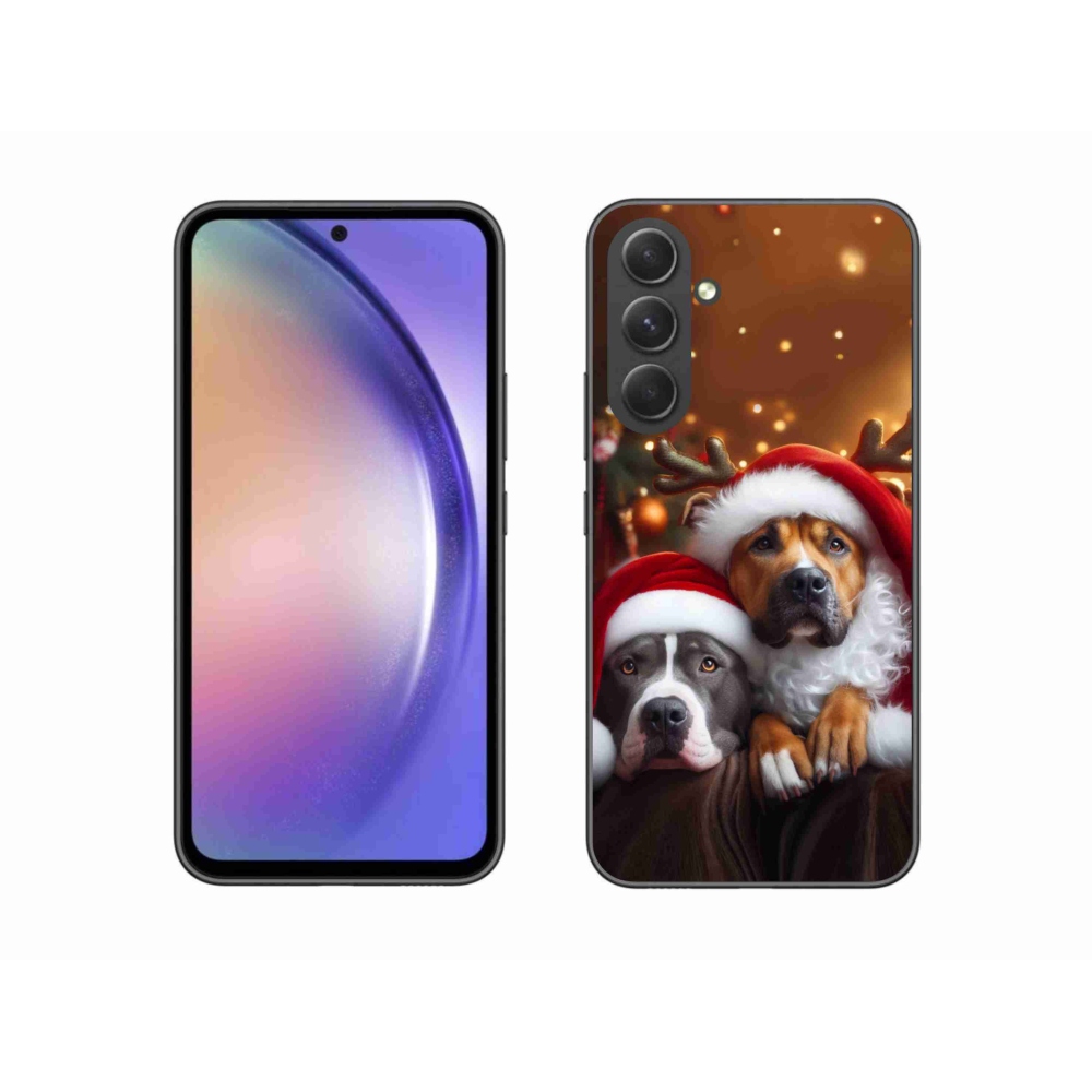 Gél borítás mmCase Samsung Galaxy A54 5G - Karácsonyi kutyák