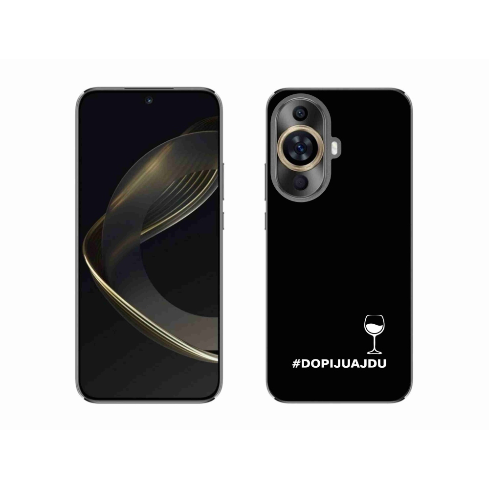 Gél borítás mmCase a Huawei Nova 11 készülékhez - bor motívum fekete háttérrel
