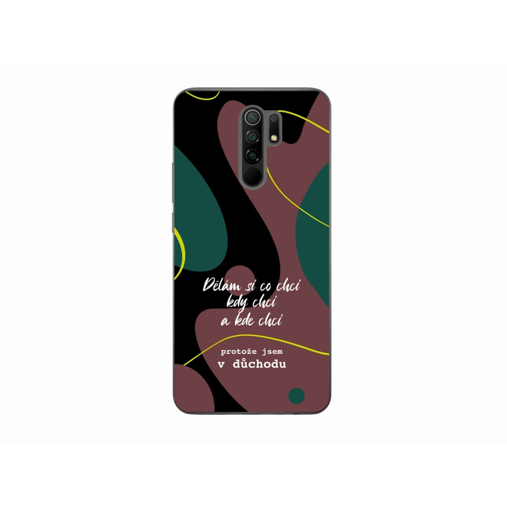 Gél borító mmCase a Xiaomi Redmi 9-hez - vicces szöveg 10 fekete háttérrel