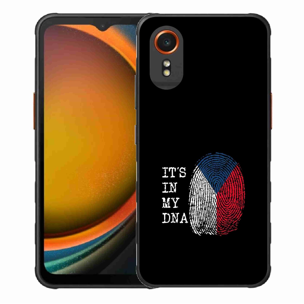 Gél borítás mmCase Samsung Galaxy Xcover 7 - zászlós ujjlenyomat fekete háttérrel