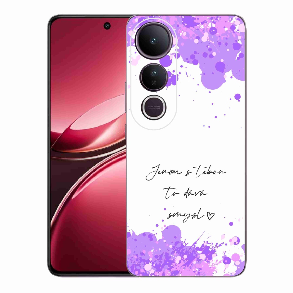 Gél borító mmCase a Vivo V50 Lite 4G/5G - szerelem szöveg fehér háttérrel