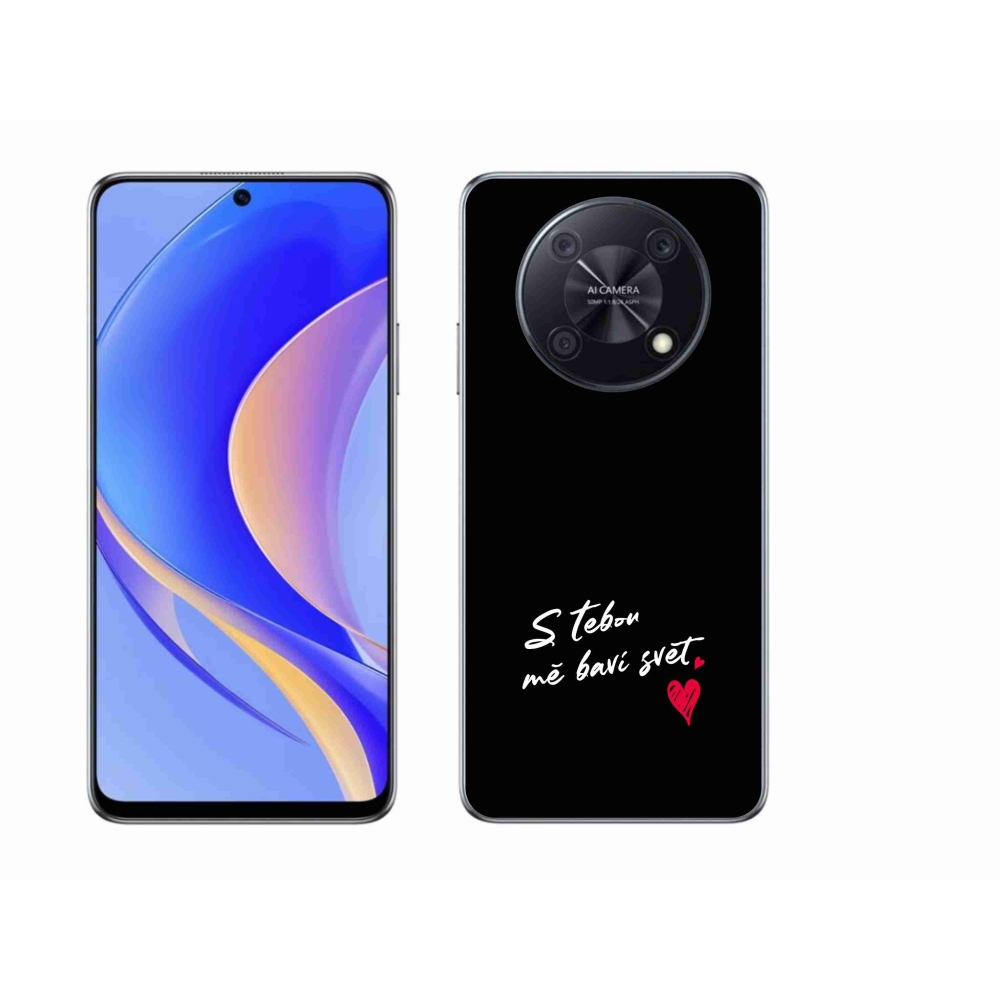 Gél borító mmCase a Huawei Nova Y90 készülékhez - szerelmes szöveg 1 fekete háttér