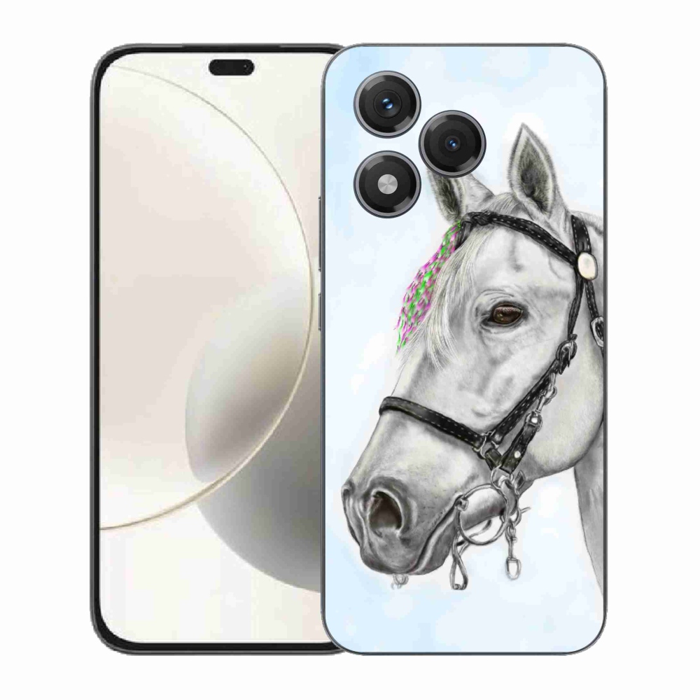 Zselés borítás mmCase a Honor 400 Lite-hoz - fehér ló 1