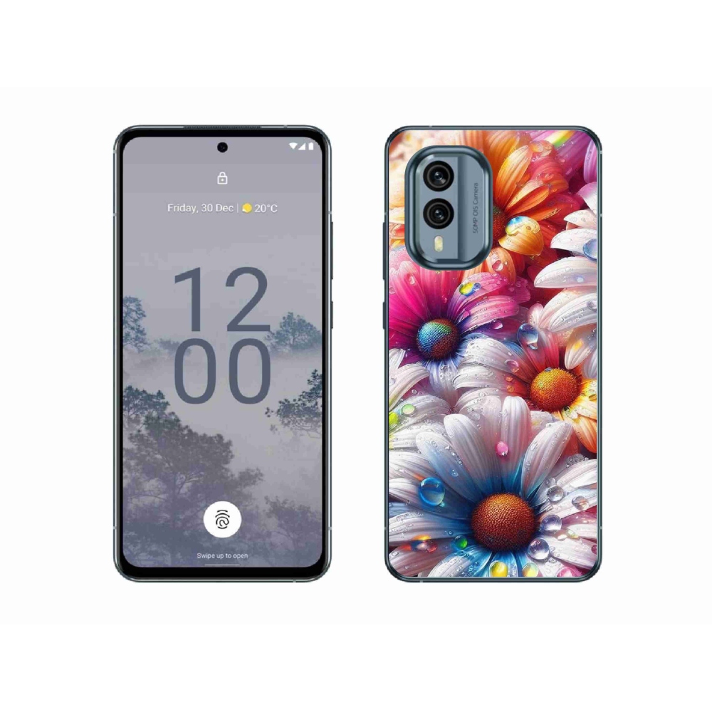 Zselés borító mmCase a Nokia X30 5G készülékhez - színes margaréták