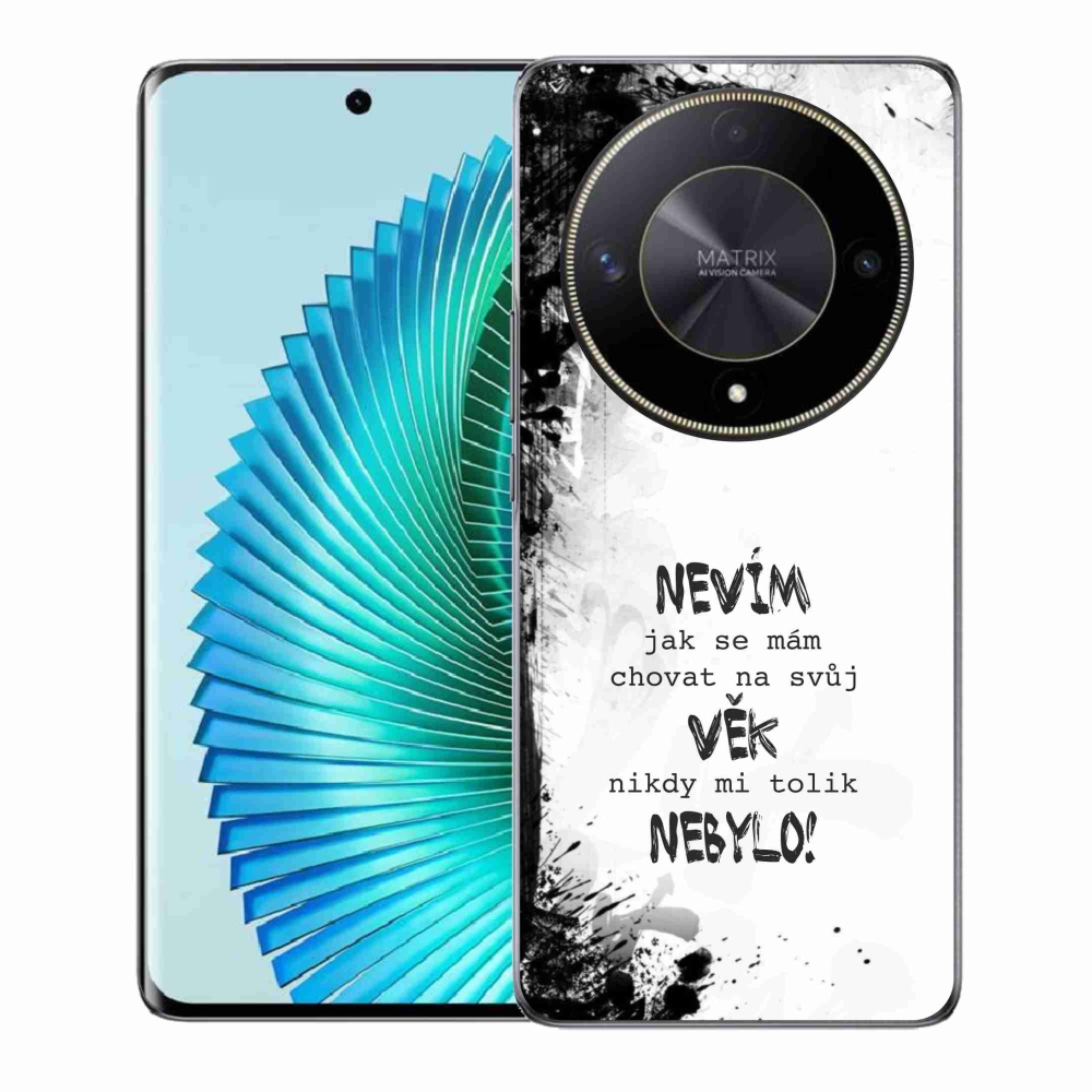 Gél borító mmCase a Honor Magic 6 Lite 5G készülékhez - vicces szöveg 14 fehér háttér